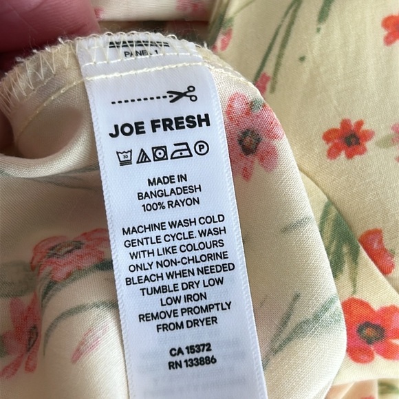 Joe Fresh Pintuck Yellow Floral Short Sleeves Midi Dress Size M - Picture 8 of 17